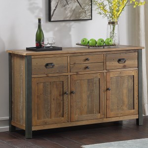 Urban Elegance Reclaimed Wood Furniture 4 Drawer 3 Door Sideboard Urban Elegance Reclaimed Wood Furniture 4 Drawer 3 Door Sideboard VPR02A
