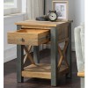 Urban Elegance Reclaimed Wood Furniture Lamp Table With Drawer  VPR10B