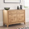 Bentley Designs High Park Oak 2 Door 2 Drawer Narrow Sideboard