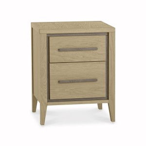 Bentley Designs Rimini Aged Oak & Weathered Oak 2 Drawer Bedside Table