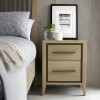 Bentley Designs Rimini Aged Oak & Weathered Oak 2 Drawer Bedside Table