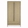 Bentley Designs Rimini Aged & Weathered Oak 2 Door Double Wardrobe with Drawer