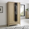 Bentley Designs Rimini Aged & Weathered Oak 2 Door Double Wardrobe with Drawer