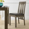 Bentley Designs Turin Dark Oak Slatted Chair Pair Bonded Leather 2690-09SB-DBR