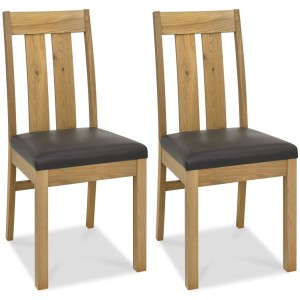 Bentley Designs Turin Light Oak Slatted Chair Pair Bentley Designs Turin Light Oak Slatted Chair Pair