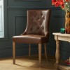 Bentley Designs Westbury Oak Upholstered Arm Chair Tan (Pair)