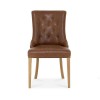Bentley Designs Westbury Oak Upholstered Arm Chair Tan (Pair)