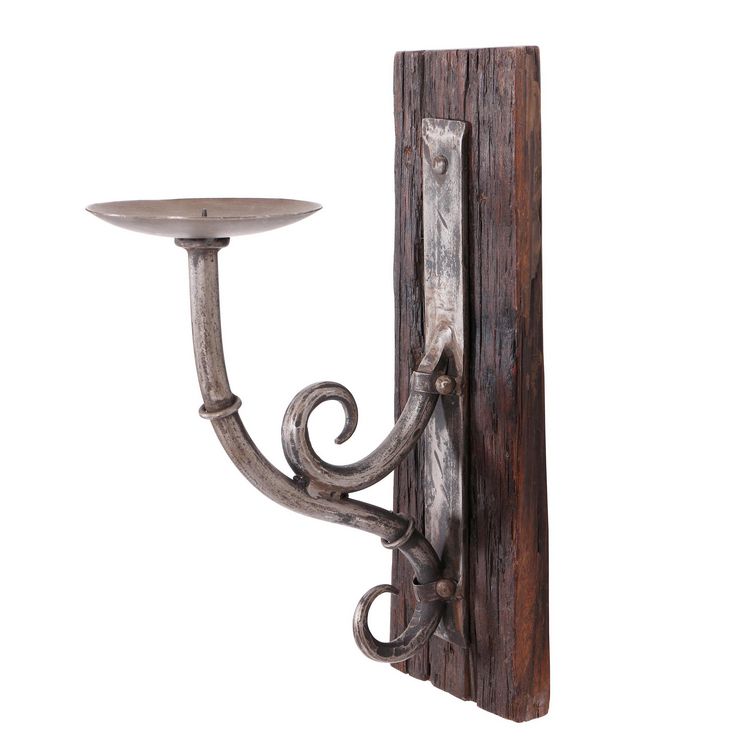 Eclectic Reclaimed Wood Furniture Wall Candle Holder KI-5347