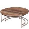Eclectic Reclaimed Wood Furniture Nest of 2 Round Coffee Tables