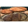 Eclectic Reclaimed Wood Furniture Nest of 2 Round Coffee Tables