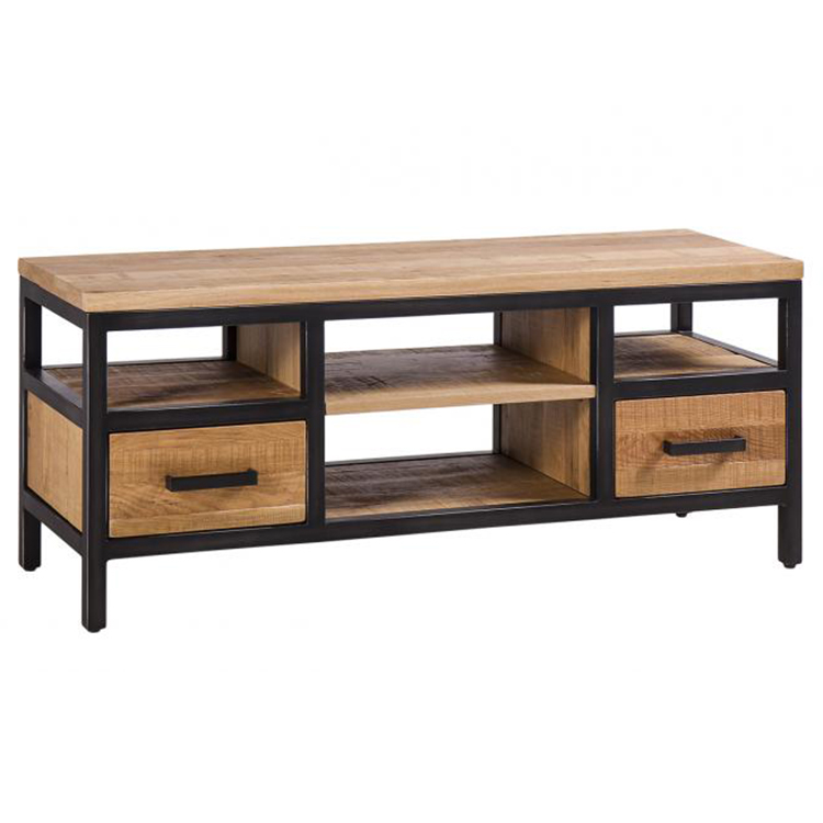 Forge Iron and Solid Oak Furniture Small TV Unit Forge Iron and Solid Oak Furniture Small TV Unit