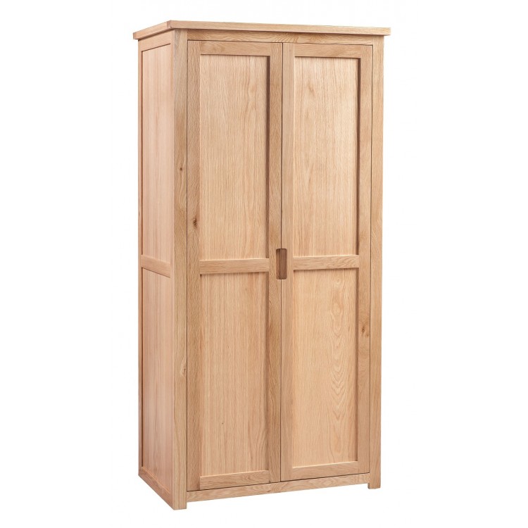 Moderna Solid Oak Furniture Modern Ladies 2 Door Double Wardrobe