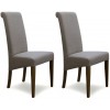 Homestyle Opus Oak Furniture Italia Beige Fabric Chair (Pair)