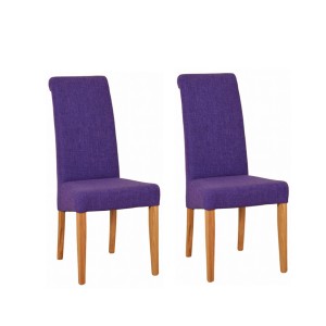 Divine Furniture True Oak Furniture Purple Fabric Chair (Pair) Divine Furniture True Oak Furniture Purple Fabric Chair (Pair)