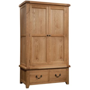 Summertown Rustic Oak Furniture 2 Drawer Double Wardrobe Summertown Rustic Oak Furniture 2 Drawer Double Wardrobe