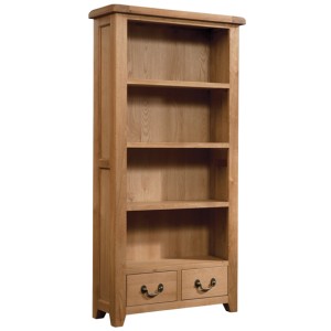 Summertown Rustic Oak Furniture Tall 2 Drawer Bookcase Summertown Rustic Oak Furniture Tall 2 Drawer Bookcase