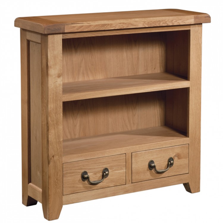 Summertown Rustic Oak Furniture Small 2 Drawer Bookcase