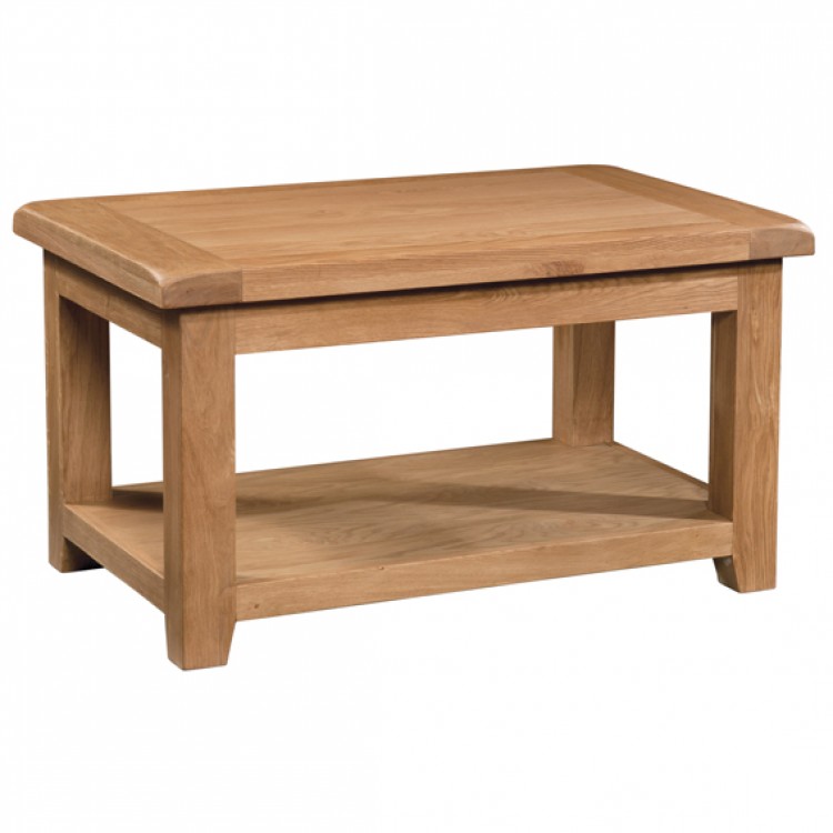 Summertown Rustic Oak Furniture Coffee Table with Low Shelf