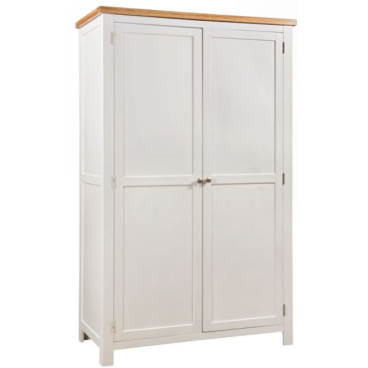 Divine Furniture Dortmund Ivory Painted Furniture Full Hanging Double Wardrobe