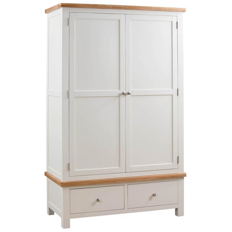 Dortmund Ivory Painted Furniture Gents Double Wardrobe