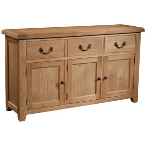 Summertown Rustic Oak Furniture 3 Door 3 Drawer Sideboard