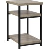 Elmwood Wooden Furniture Distressed Grey Oak End Table