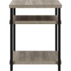 Elmwood Wooden Furniture Distressed Grey Oak End Table