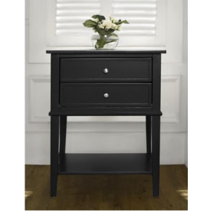 Franklin Wooden Furniture Black Accent Table with 2 Drawers Franklin Wooden Furniture Black Accent Table with 2 Drawers 5062596COMUK