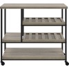 Elmwood Wooden Furniture Distressed Grey Oak Multi-Purpose Rolling Cart