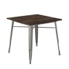 Fusion Metal Furniture Antique Gun Metal Square Dining Table 2138459UK