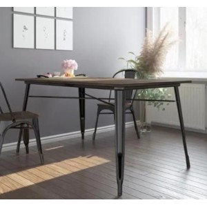 Fusion Metal Furniture Black Rectangular Dining Table 2139059UK