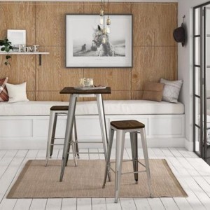 Fusion Metal Furniture Antique Gun Metal Square Bar Table Fusion Metal Furniture Antique Gun Metal Square Bar Table 2286459UK