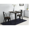 Fusion Metal Furniture Black Dining Chair with Wood Seat (Pair) C001101UK