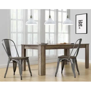 Fusion Metal Furniture  Antique Gun Metal Dining Chair With Wood Seat (Pair) Fusion Metal Furniture  Antique Gun Metal Dining Chair With Wood Seat (Pair) C001105UK