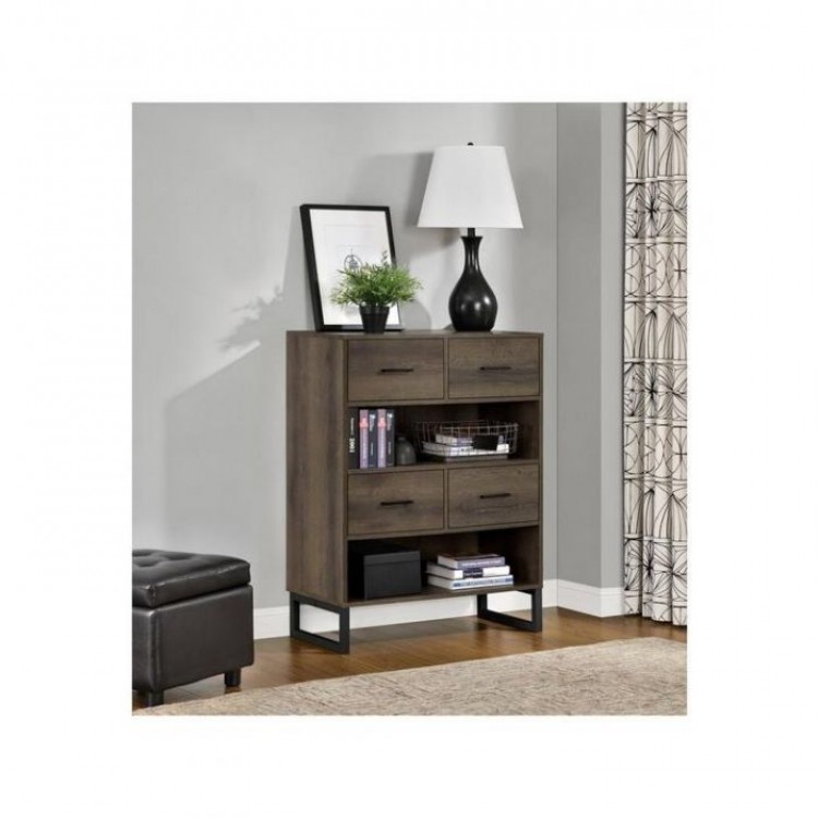 Hawarden Furniture Medium Brown Short Bookcase With Drawers