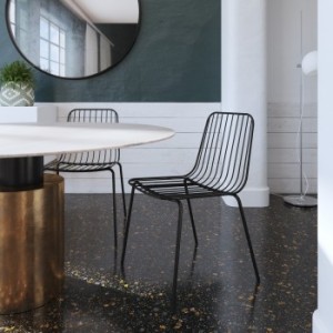 Porthcawl Metal Furniture Black Wire Dining Chairs (Pair) Porthcawl Metal Furniture Black Wire Dining Chairs (Pair)