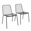 Porthcawl Metal Furniture Black Wire Dining Chairs (Pair)