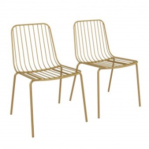Porthcawl Metal Furniture Gold Wire Dining Chairs (Pair) Porthcawl Metal Furniture Gold Wire Dining Chairs (Pair)