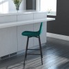 Carmarthen Furniture Upholstered Counter Stool Green Velvet