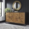 Bentley Designs Indus Industrial Oak Furniture Wide Sideboard