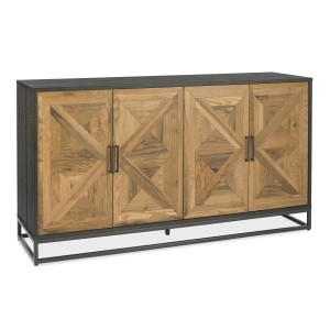 Bentley Designs Indus Industrial Oak Furniture Wide Sideboard Bentley Designs Indus Industrial Oak Furniture Wide Sideboard