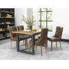 Bentley Designs Indus Industrial Oak Furniture 4-6 Extending Table