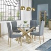 Bentley Designs Turin Furniture 4 Seater Round Glass Top Dining Table