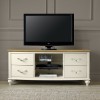 Montreux Pale Oak & Antique White Furniture 4 Drawer Entertainment Unit