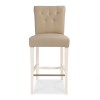 Hampstead Two Tone Furniture Upholstered Ivory Leather Bar Stool Pair