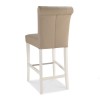 Hampstead Two Tone Furniture Upholstered Ivory Leather Bar Stool Pair