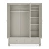 Montreux Urban Grey Painted Furniture 3 Door 2 Drawer Triple Wardrobe