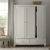 Montreux Urban Grey Painted Furniture 3 Door 2 Drawer Triple Wardrobe