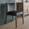 Bentley Designs Turin Dark Oak Gun Metal Velvet Low Back Chair (Pair)  2690-09U-GU