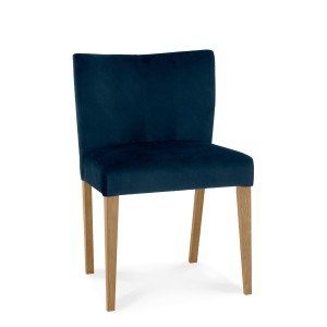 Bentley Designs Turin Light Oak Low Back Blue Velvet Chair Pair Bentley Designs Turin Light Oak Low Back Blue Velvet Chair Pair